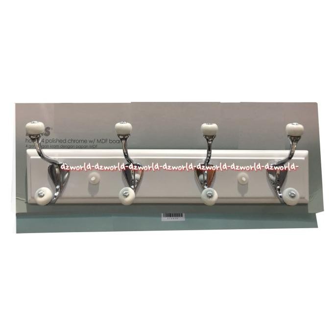 

Kris Hold 4 Polished Chrome Gantungan Baju 4Hook Gantungan Dinding 4 K