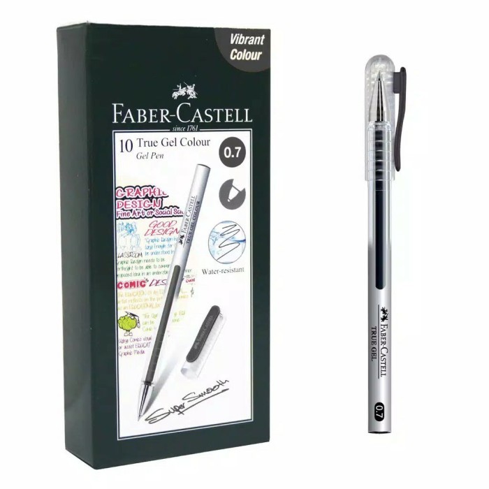 

QF308 Faber Castell True Gel Pen Black Ink 0.7 mm OBRAL