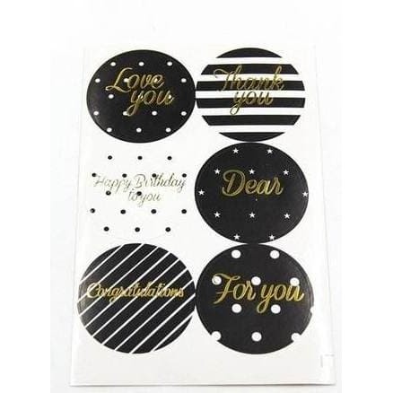 

KC802 Greeting Paper Tags Sticker - Dot & Stripe Background (1sheet/6pcs) TERBARU