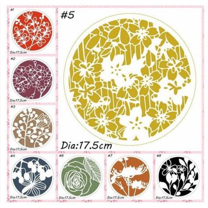

JJ945 Round Plastic Stencil - Flower Pattern Series PROMO SPECIAL