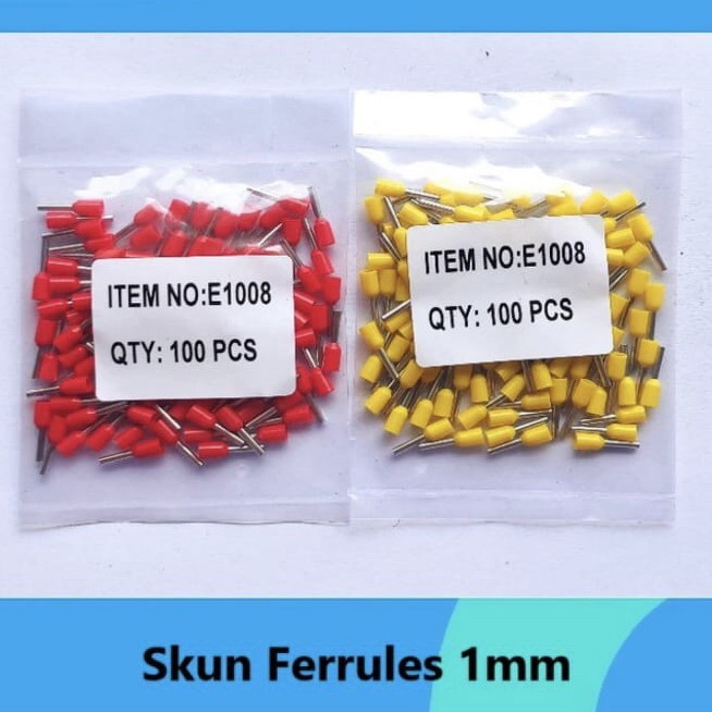TERUJI SKUN JARUM/SKUN KABEL FERRULES 1mm HARGA 1 PCS