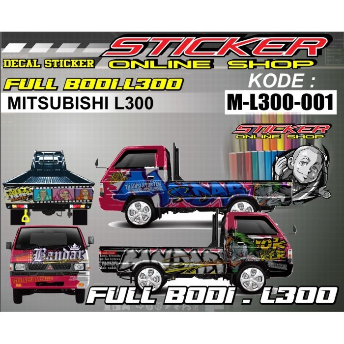Stiker Mobil Pick Up L300 Decal Print Custom Full Body Bisa Di Rubah