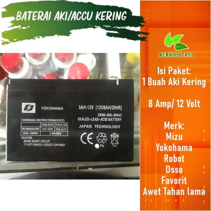 BISA COD BATERAI AKI KERING 8 AMPERE 12 VOLT AKI SPRAYER ELEKTRIK BISA COD