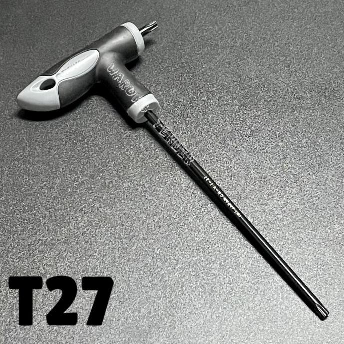 Iwt T Handle Tamper Torx Key Kunci L Bintang Bolong Gagang Karet T27 Premium