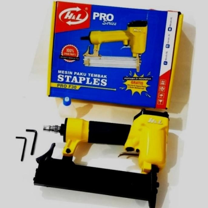 

H&L Pro Air Nailer Staples Gun Mesin Tembak Paku Angin F30 Ready