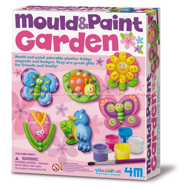 

4M Mould & Paint Garden Paket Mainan Berisi Cetakan Binatang &Tumbuhan