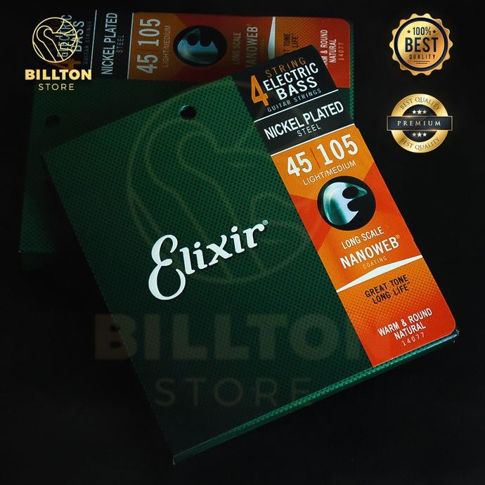 Promo Senar Bass Elektrik Elixir 4 String Nickel Plated Steel Nanoweb 45/105
