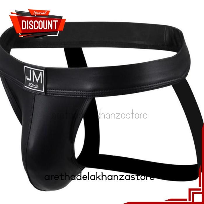 JOCKSTRAP SEMI - LEATHER LIKE (FAUX LEATHER) - JOCKMAIL - CELANA DALAM ONGKIR NOL BY ARETHA DELA KHA