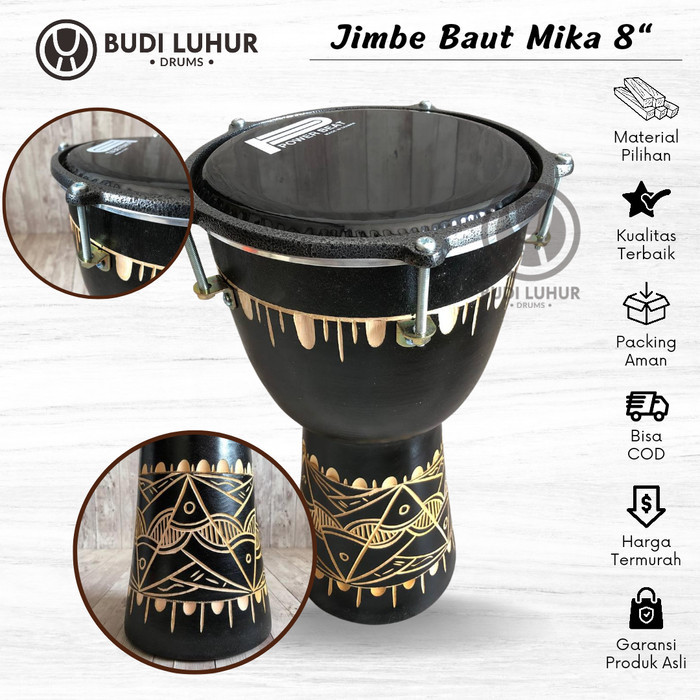 Jimbe Darbuka Mika 6 inch dan 8 inch Power Beat Kendang Gendang Jimbe