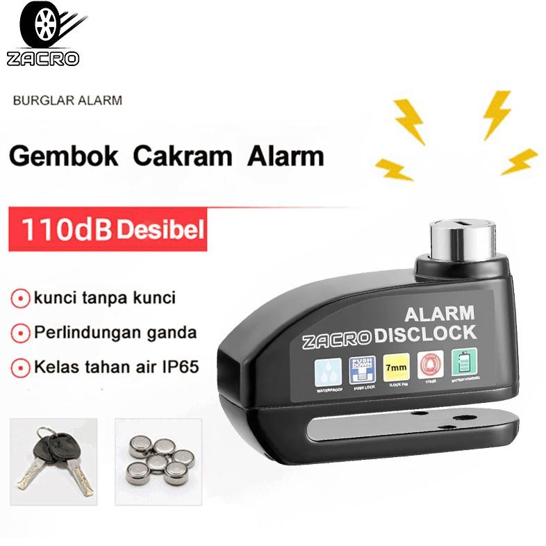 Kunci gembok pengaman alarm cakram disc lock motor Gembok Cakram Alarm Disc Lock Kunci Alarm Gembok 