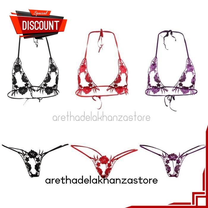 BRA SET BRALETTE BIKINI BAJU HARAM OPEN CUP CROTCHLESS SEXY SEKSI ONGKIR NOL BY ARETHA DELA KHANZA S