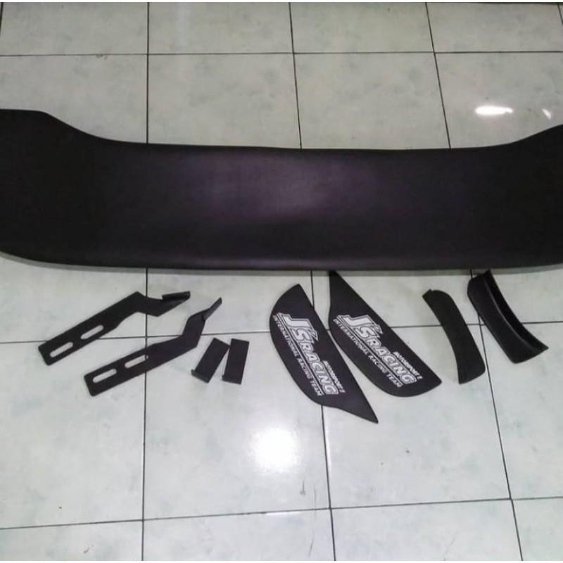 Spoiler Js Racing Universal Kaki2 Besi Bahan Fiber Untuk Mobil Jazz Brio Ayla Agya Yaris Swift Mazda