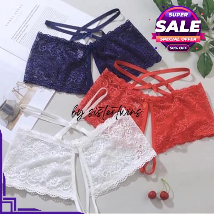 CD WANITA BOLONG PINGGANG OPEN SEXY LACE TRANSPARAN BY SISTER TWINS STORE BEST SELLER 