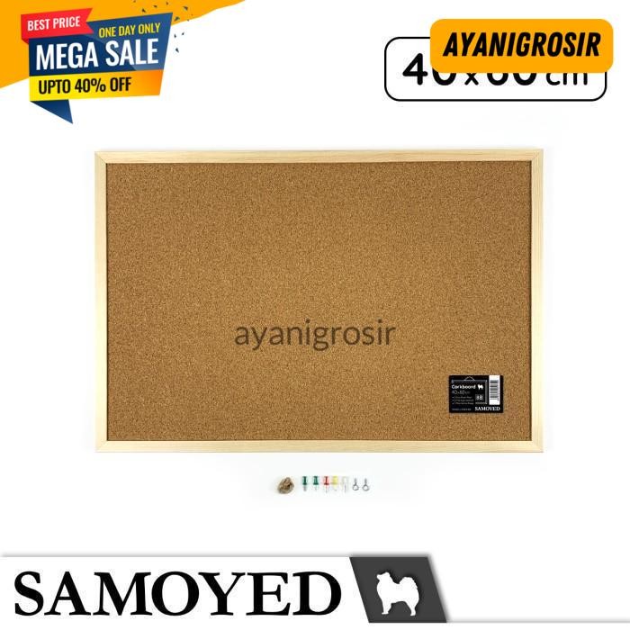 

EKSKLUSIF PAPAN MADING / PIN BOARD / SOFTBOARD / CORKBOARD 40 X 60 CM SAMOYED CKBD-L-4060 BY AYANI GROSIR !!