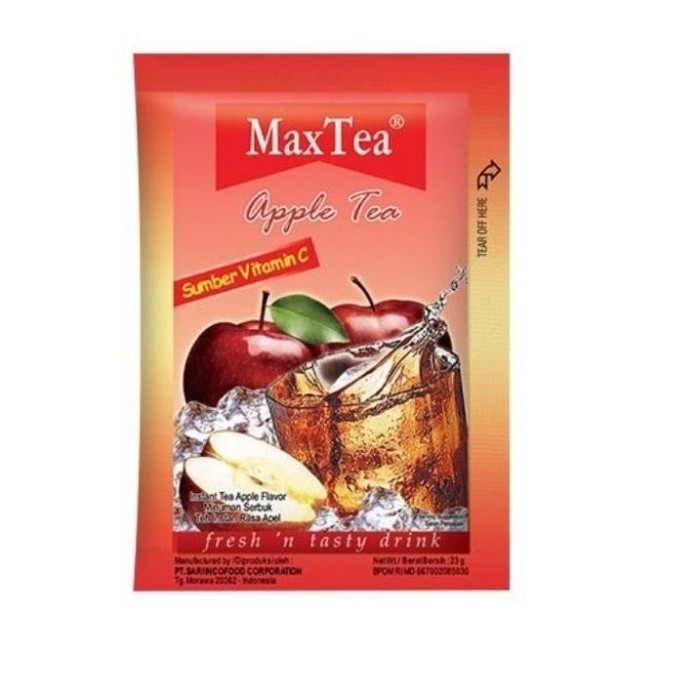 

TERBARU Max Tea Peach Tea / Apple Tea / 1 Renceng (10 Sachet) BISA GRAB!