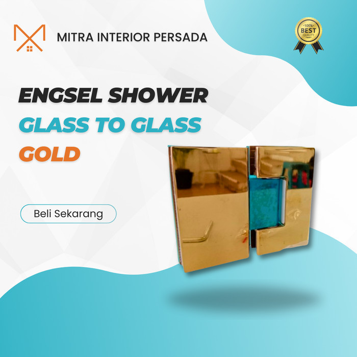 ENGSEL UNTUK PINTU KACA SHOWER / PINTU KACA KAMAR MANDI (ENGSEL SHOWER GLASS TO GLASS 180 GOLD