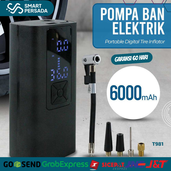 Terpercaya Dan Aman Pompa Ban Mobil Elektrik Portable Kompa Angin Listrik Digital 6000 Mah