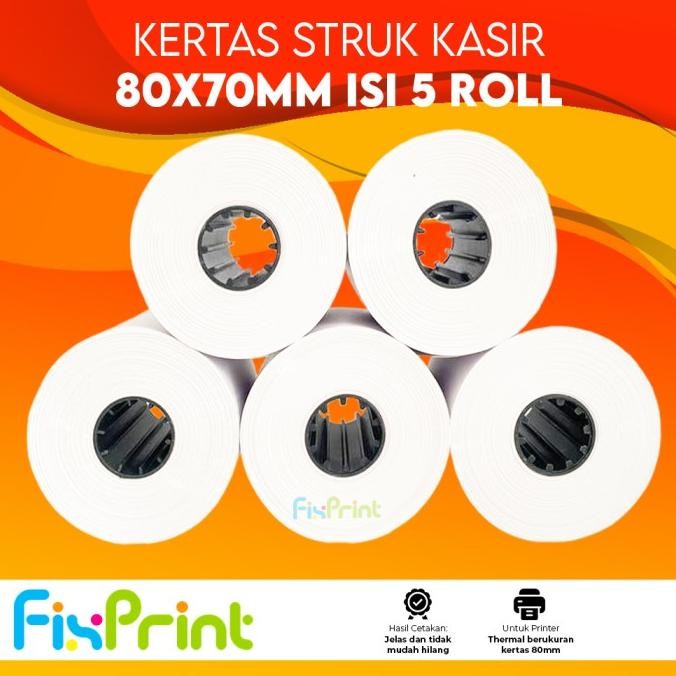 

Sale Kertas Struk Kasir 80X80Mm 80X70Mm Continous Paper Roll Kertas Thermal 80X70Mm 80X80Mm New