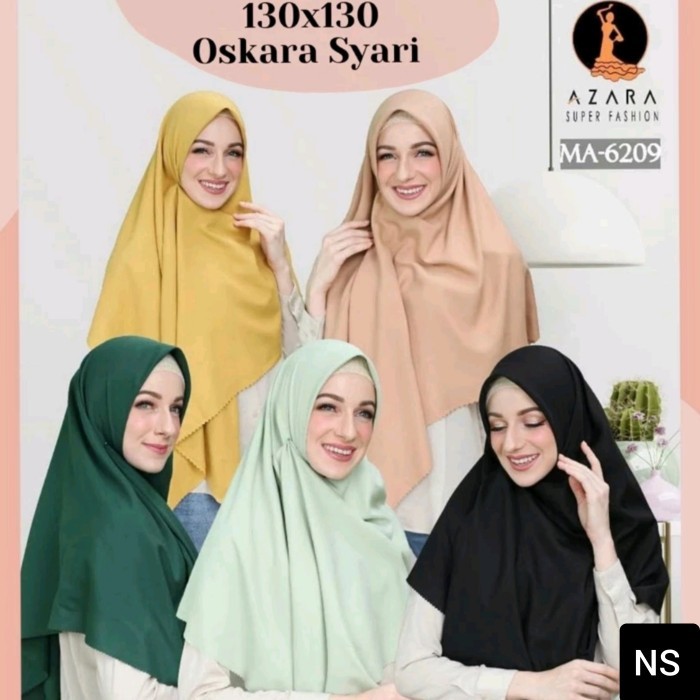 Hijab Jilbab Segiempat Jumbo Syari Oskara 130X130 Voal Miracle Azara #Original