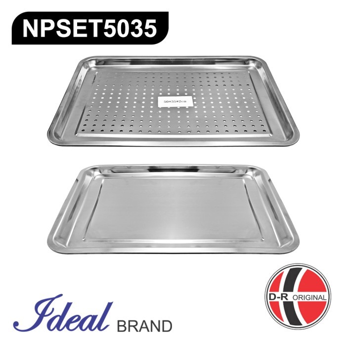 IDEAL NPSET5035 Nampan & Nampan Tiris Stainless SET 50x35CM