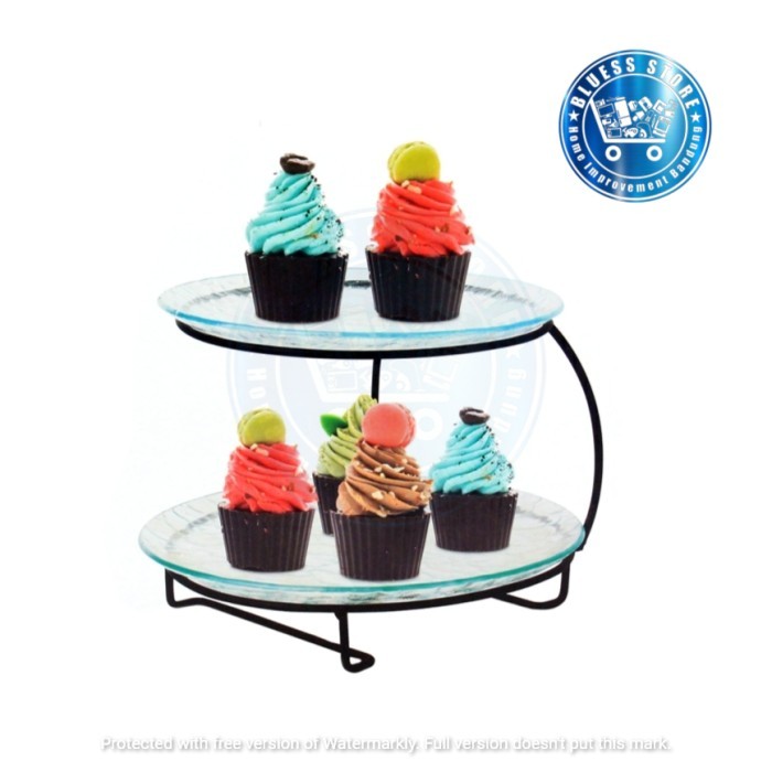 Appetite Cobie Wadah Saji Dengan Rak Tingkat Tempat Saji Kue 2 Susun