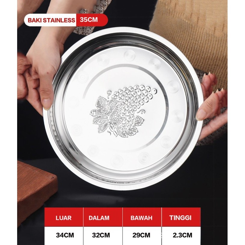 Nampan Bulat / Baki Bulat Stainless