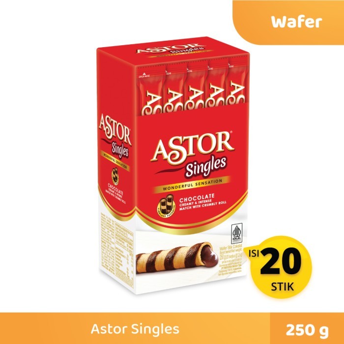 

BERKUALITAS Wafer Cokelat Astor Singles