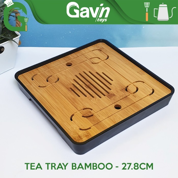 Tea Tray Bamboo Nampan Baki Bambu Chinese Tea Tray Plastic Black