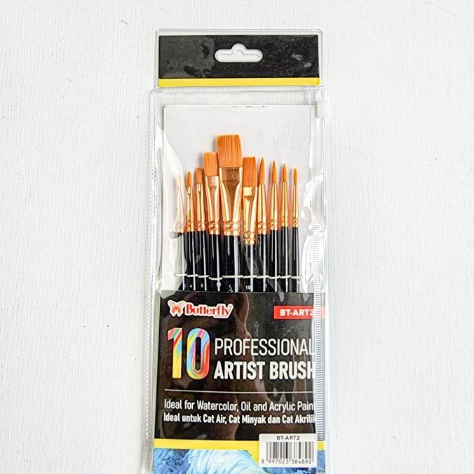 

New Arrival Kuas Lukis Butterlfy set 10pcs BT-ART2 | Paint Brush