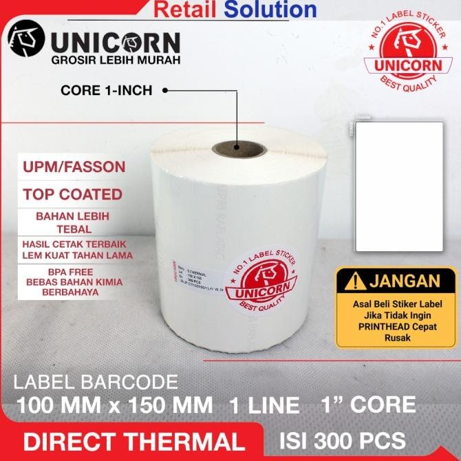 

Sale Label Stiker Resi Thermal 100X150 Mm / 100 X 150 Mm / 100X150Mm 300Pcs