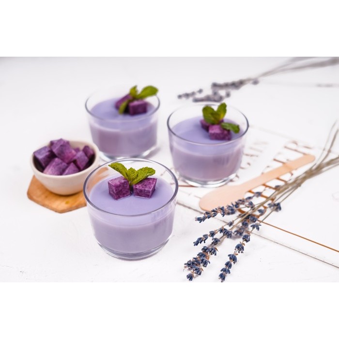 

[Silky Pudding] Bubuk Silky Pudding Rasa Taro 500 Gr Puding Sutra Pudot Omura Dessert Instant Powder