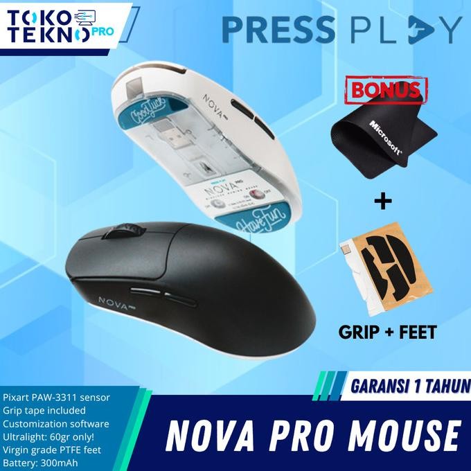 PRESS PLAY NOVA PRO LIGHTWEIGHT WIRELESS GAMING MOUSE