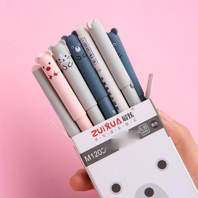 

1Pcs Pena Karakter Hewan Lucu Pulpen Penghapus Erasable Netral Pen