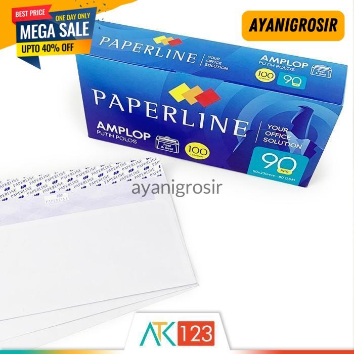 

POPULER AMPLOP PUTIH PAPERLINE 90 PPS UK. 110 X 230 MM BY AYANI GROSIR !!