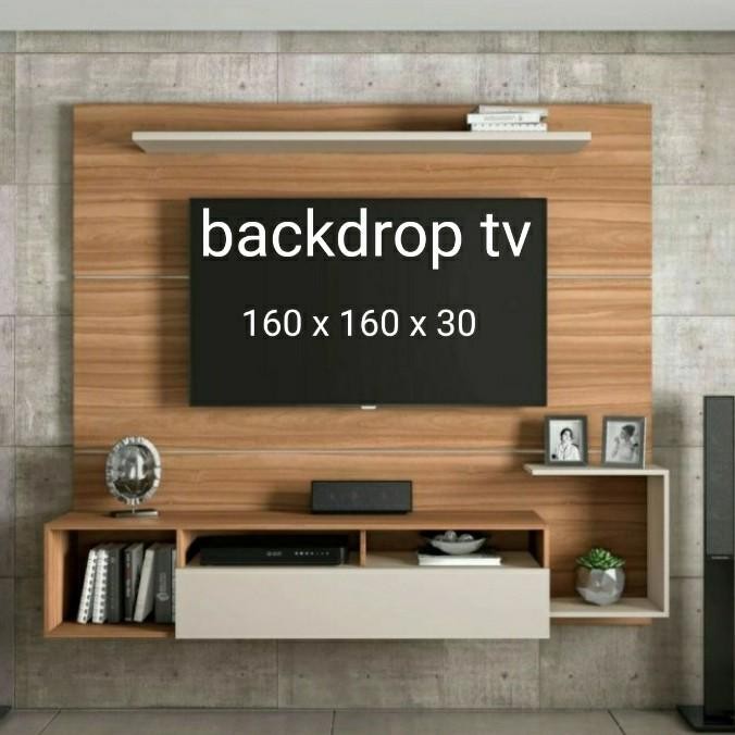 Backdrop Tv Minimalis /Rak Tv Gantung Murah/Backdrop Tv Custom