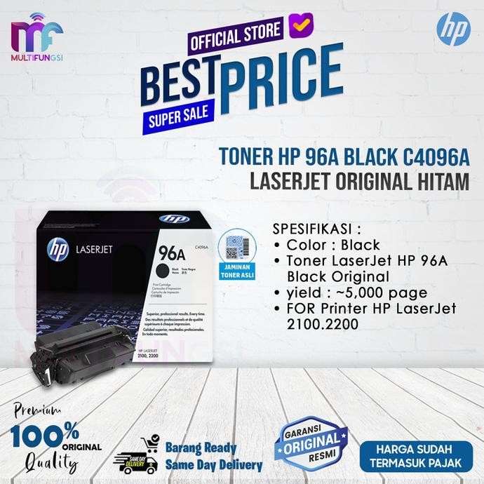 

Toner HP 96A Laserjet Catridge Black (C4096A) Original Garansi Resmi