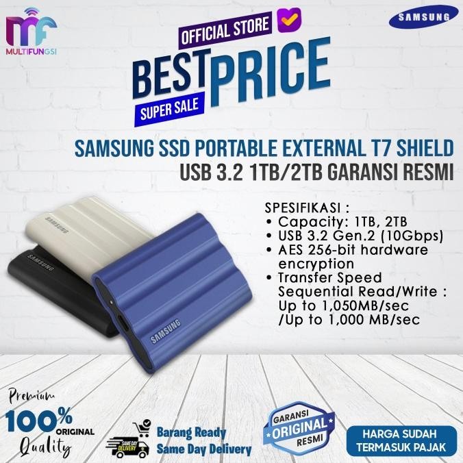 

Samsung SSD Portable External T7 Shield USB 3.2 1TB/2TB Garansi Resmi