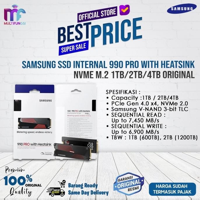 

Samsung SSD Internal 990 PRO with Heatsink NVMe M.2 1TB/2TB/4TB