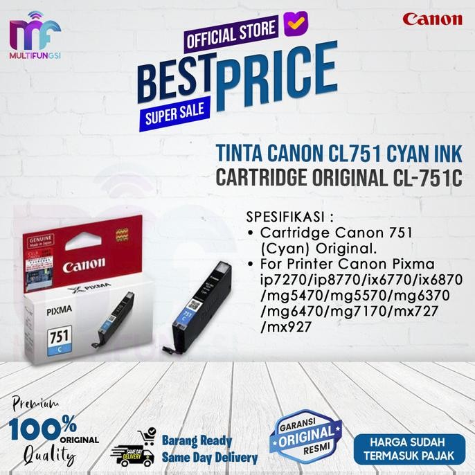 

Tinta Canon CL751 Cyan Ink Cartridge Original CL 751