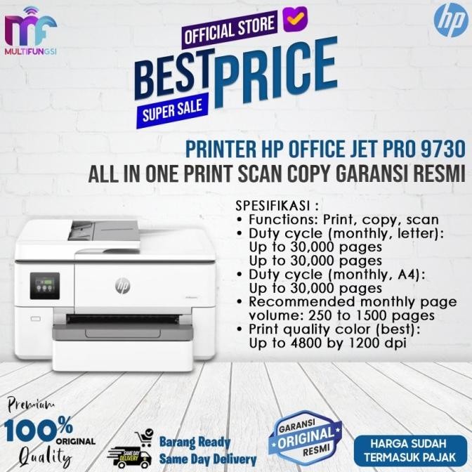

Printer HP Office Jet Pro 9730(Pengganti 7730)All In One Garansi Resmi