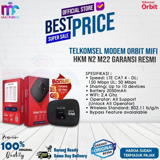 

Telkomsel Modem Orbit Mifi HKM N1 M21 & HKM N2 M22 Garansi Resmi
