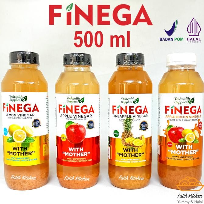 

Finega 500 ml (Botol Plastik) Vinega Cuka Apel / Nanas / Lemon