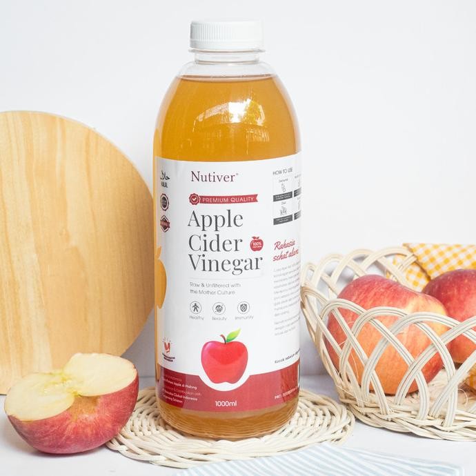 

Cuka Apel Organik With The Mother Nutiver 1000ML | Apple Cider Vinegar
