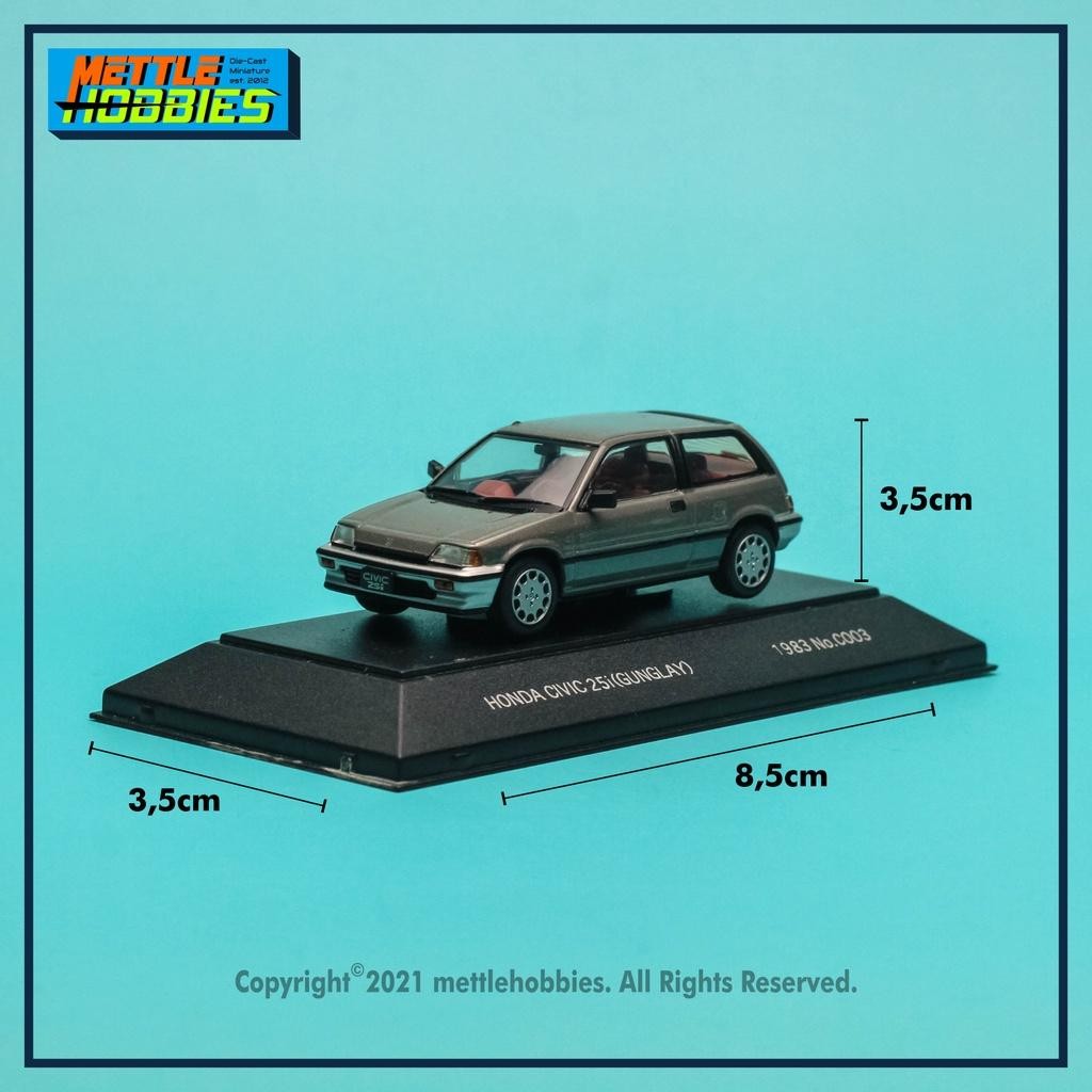 Sapi Models 1983 Honda Civic 25I ( Gunglay ) Diecast Miniatur Replika Mobil Wonder 1:43