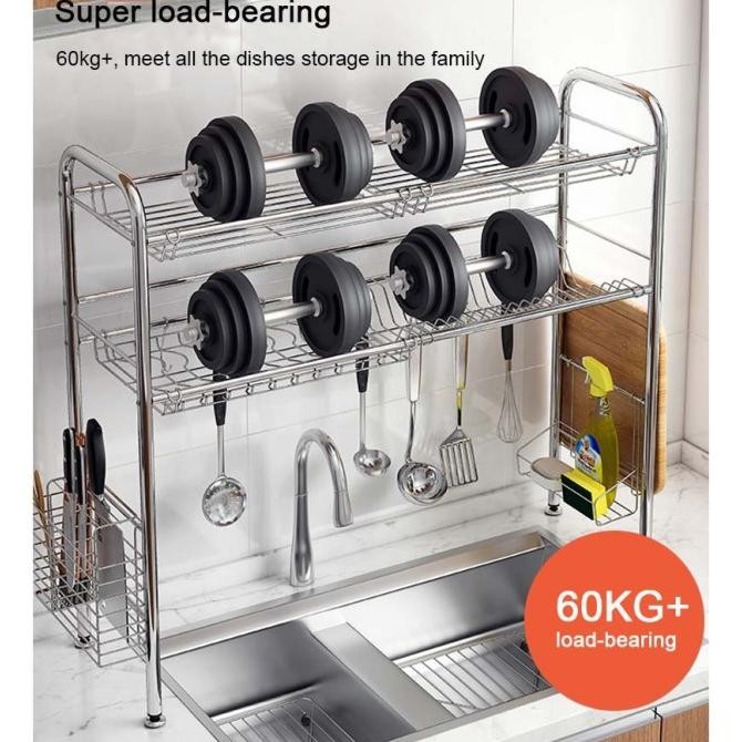 Rak wastafel cuci piring Stainless Steel Rak Dapur Rak Piring besar MRS01