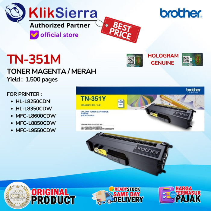 TERBARU BROTHER Toner TN-351BK TN351BK TN351 BK Original Black