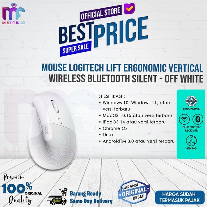 

Mouse Logitech Lift Ergonomic Vertical Wireless Bluetooth Silent