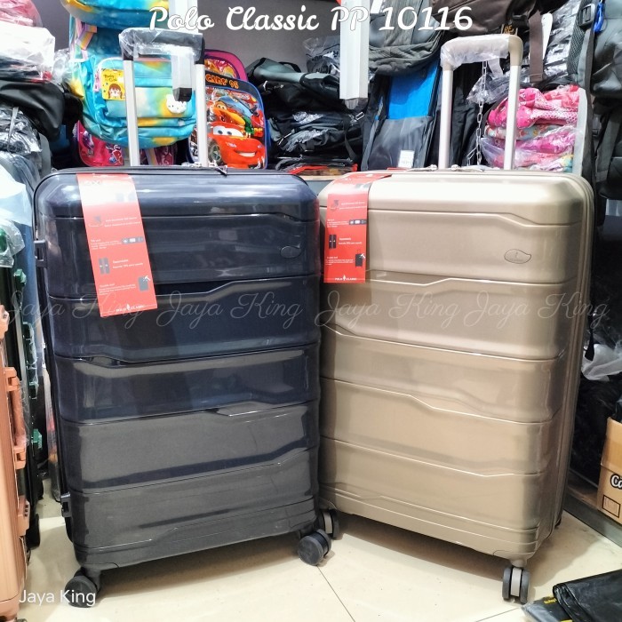 Koper Fiber 24 28 Inch POLO CLASSIC Bahan PP Anti Pecah TSA Expandable