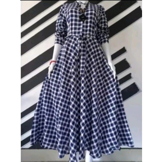 BAJU GAMIS KOTAK KOTAK TERBARU GAMIS WANITA DEWASA KEKINIAN