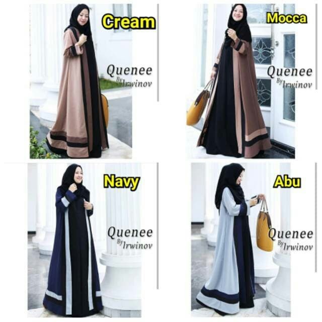Baju Gamis Wanita Dewasa Fashion Muslim Quene Dress Muslimah - Abu Qn